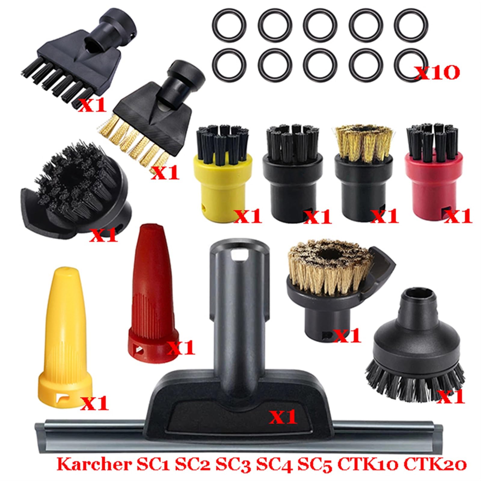 JINFOLI Karcher Dampf Staubsauger Maschine for SC1 SC2 SC3 SC4 SC5 SC7 CTK10 CTK20 Teile Pinsel Kopf Leistungsstarke Düse Zubehör Aufsätze für Dampfreiniger(Set-20) von JINFOLI