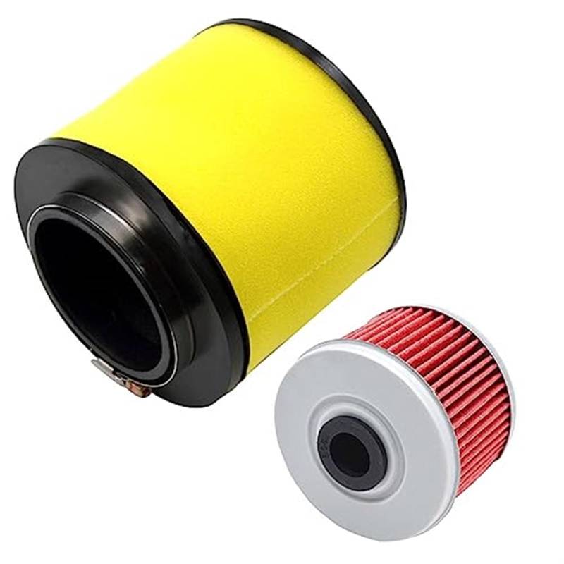 JINFOLI Motorrad Luftfilter & Ölfilter & Zündkerze for FourTrax 300 400 TRX300 400FW 15412HM5A10 15412-HM5-A10 15412-HM5-010 Motorrad-Luftfilter(Black Set-1 Yellow) von JINFOLI