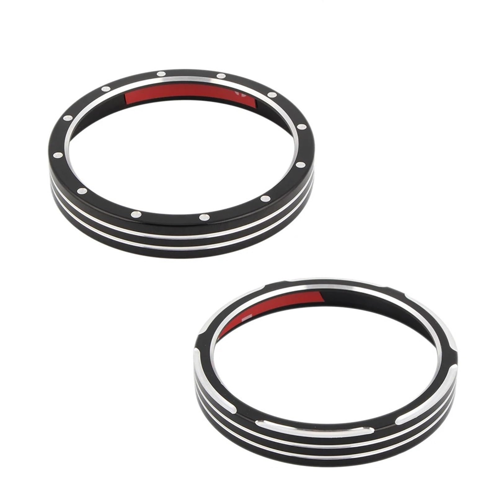 JINFOLI Motorrad-Tachometer-Zierblende, Zierring aus Aluminium, for Harley, Sportster 883 1200 Dyna Street Bob Low Rider Road Glide, Schwarz Tacho-Zierring(Chrome) von JINFOLI