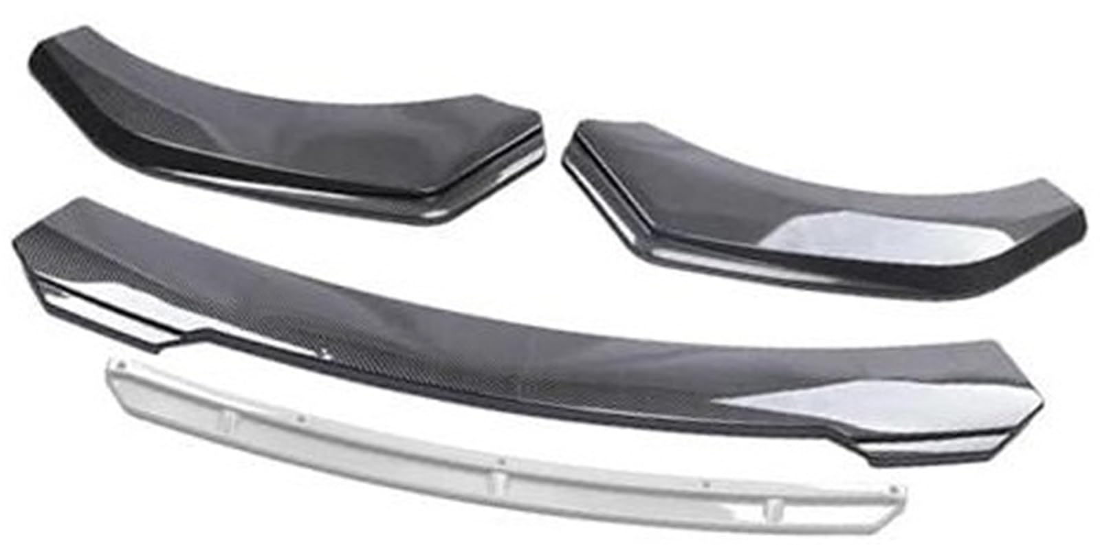 JINFOLI Protector Auto Frontstoßstange Lip Body Kit Spoiler Zierstreifen Stoßstange Canard Lip Splitter Außenteile, for Jetta, Spoiler Frontspoiler(Black Carbon White) von JINFOLI