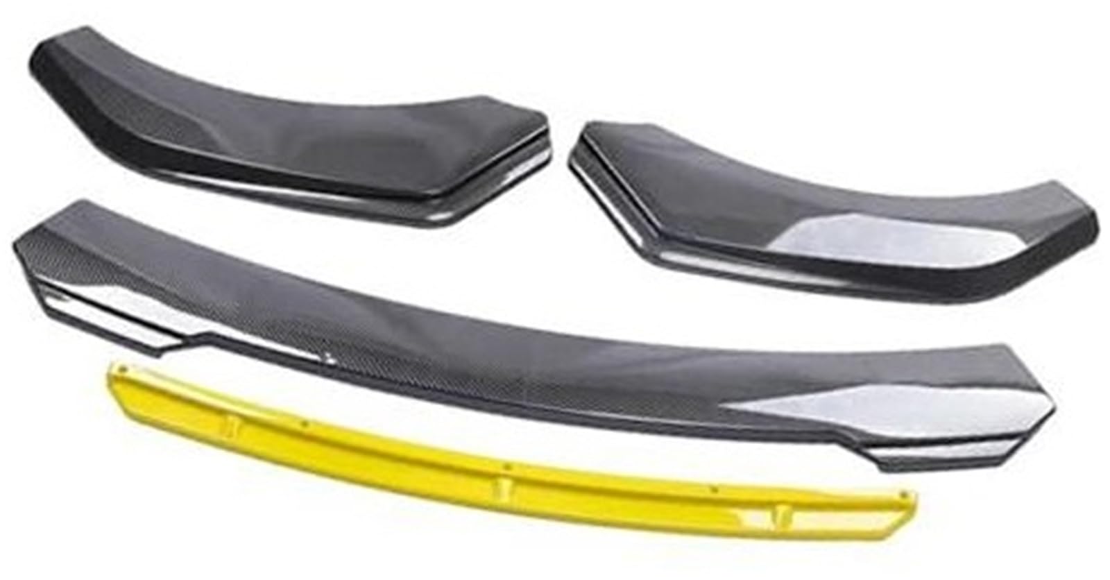 JINFOLI Protector Auto Frontstoßstange Lip Body Kit Spoiler Zierstreifen Stoßstange Canard Lip Splitter Außenteile, for Jetta, Spoiler Frontspoiler(Black Carbon Yellow) von JINFOLI