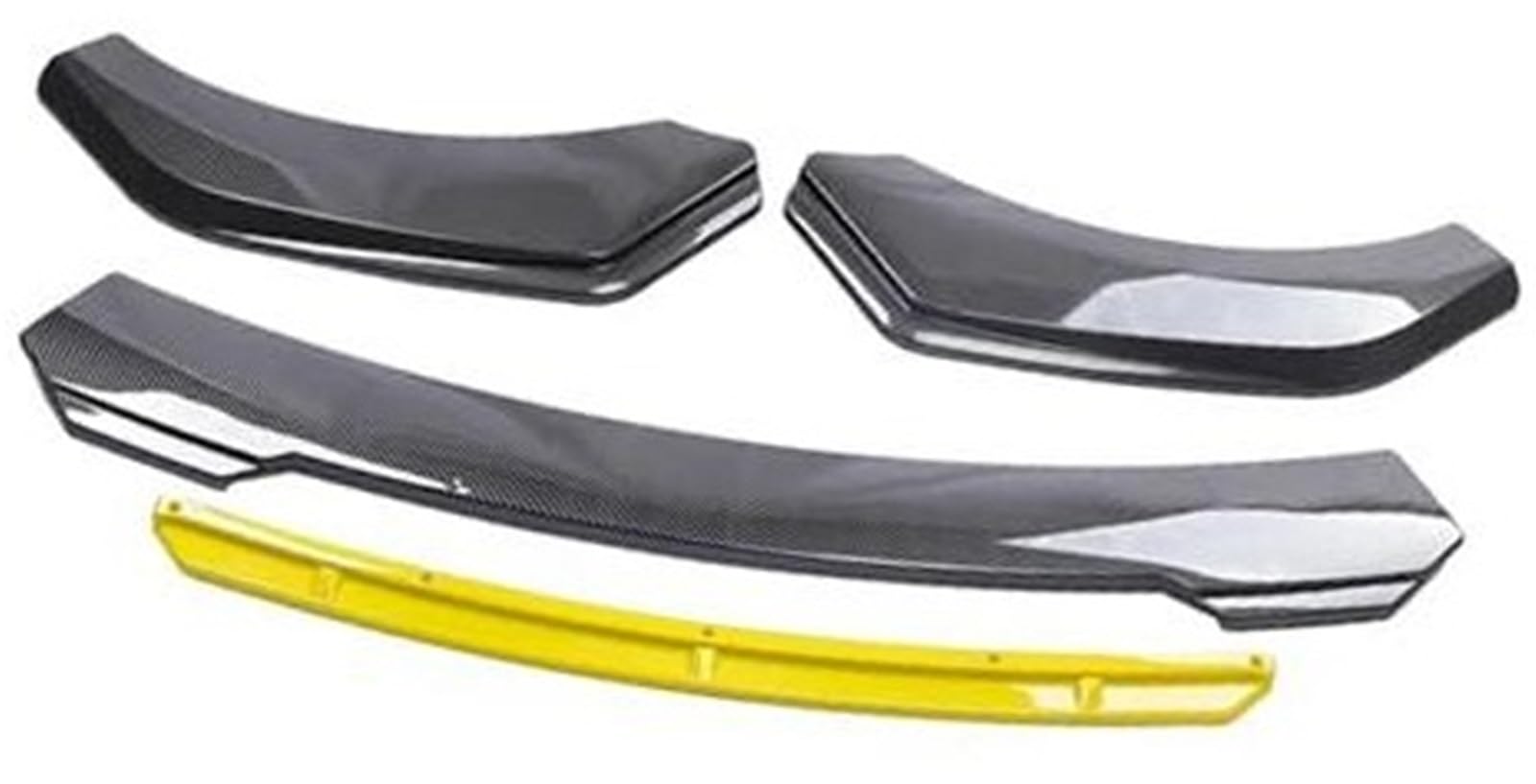 JINFOLI Schutz Auto Frontstoßstange Lip Body Kit Spoiler Zierstreifen Stoßstange Canard Lip Splitter Außenteile, for Volvo, Spoiler Frontspoiler(Black Carbon Yellow) von JINFOLI