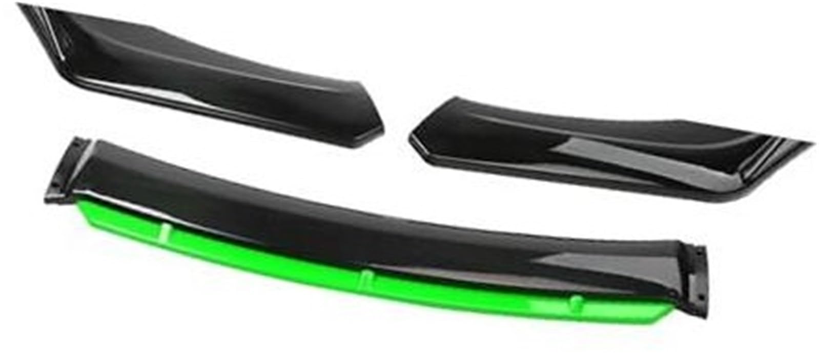 JINFOLI Schutz Auto Frontstoßstange Lip Spoiler Body Kit Zierstreifen Stoßstange Canard Lip Splitter Limousine Breite unter 176 cm Spoiler Frontspoiler(Black Black Green) von JINFOLI