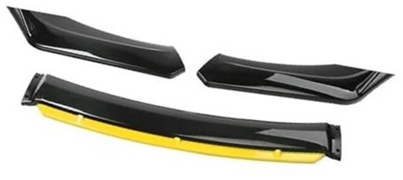 JINFOLI Schutz Auto Frontstoßstange Lip Spoiler Body Kit Zierstreifen Stoßstange Canard Lip Splitter Limousine Breite unter 176 cm Spoiler Frontspoiler(Black Black Yellow) von JINFOLI