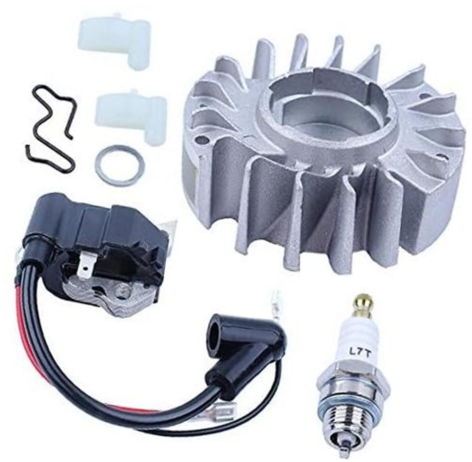 JINFOLI Schwungrad-Zündspulen-Sperrklinkensatz for STIHL 017 018 MS170 MS180 MS 170 180 Kettensäge mit Zündkerzen-Ersatzteilen Zündkerze für Gartenmaschinen von JINFOLI