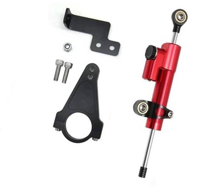 JINFOLI for Inxing, V7 Elektroroller Richtungslenkungsdämpferhalterung Teil Lenkungsdämpferstabilisator Lenkungsdämpfer(Black Damper Kit B Red2) von JINFOLI