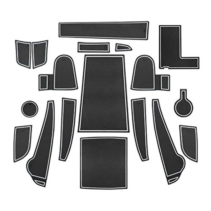 JINFOLI for Kona, for EV Electric Gummimatten Getränkehalter Innentürmatten Mittelkonsole Antirutschmatten Türschlitzmatte 18-TLG rutschfeste Konsolenauflage von JINFOLI