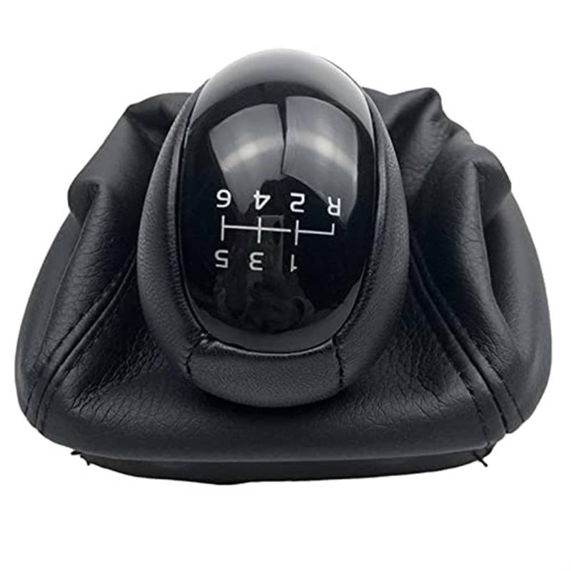 JINFOLI for Mercedes-Benz, W168 A-Klasse 1997–2004, schwarzes Leder, Schaltknauf, Hebel, Gamasche, Kofferraum-Abdeckung, Kragen Schaltknauf(Black 6 Speed R123456) von JINFOLI