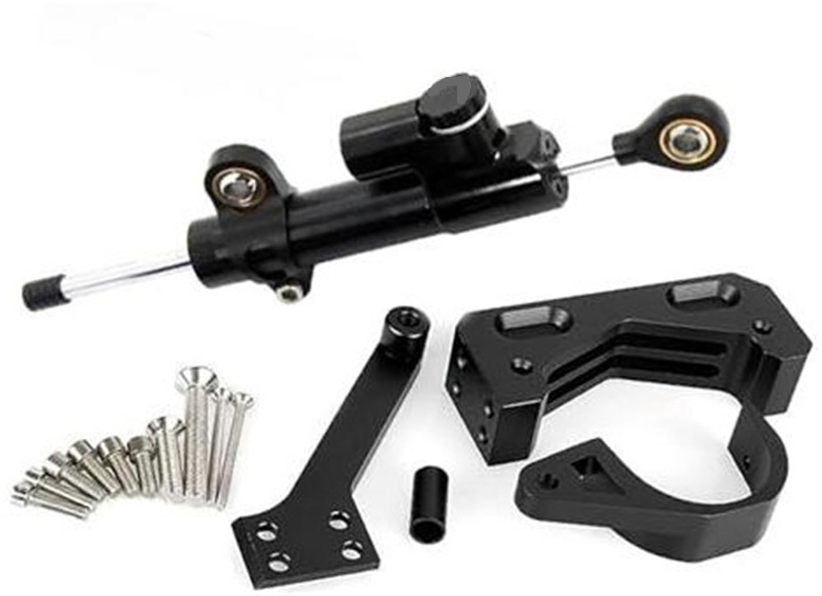 JINFOLI for Null, 10X Roller Lenkung Stabilisator Dämpfer Halterung Vorderrad Modifikation Halterung Elektrische Roller Teile Lenkungsdämpfer(Black Black2) von JINFOLI