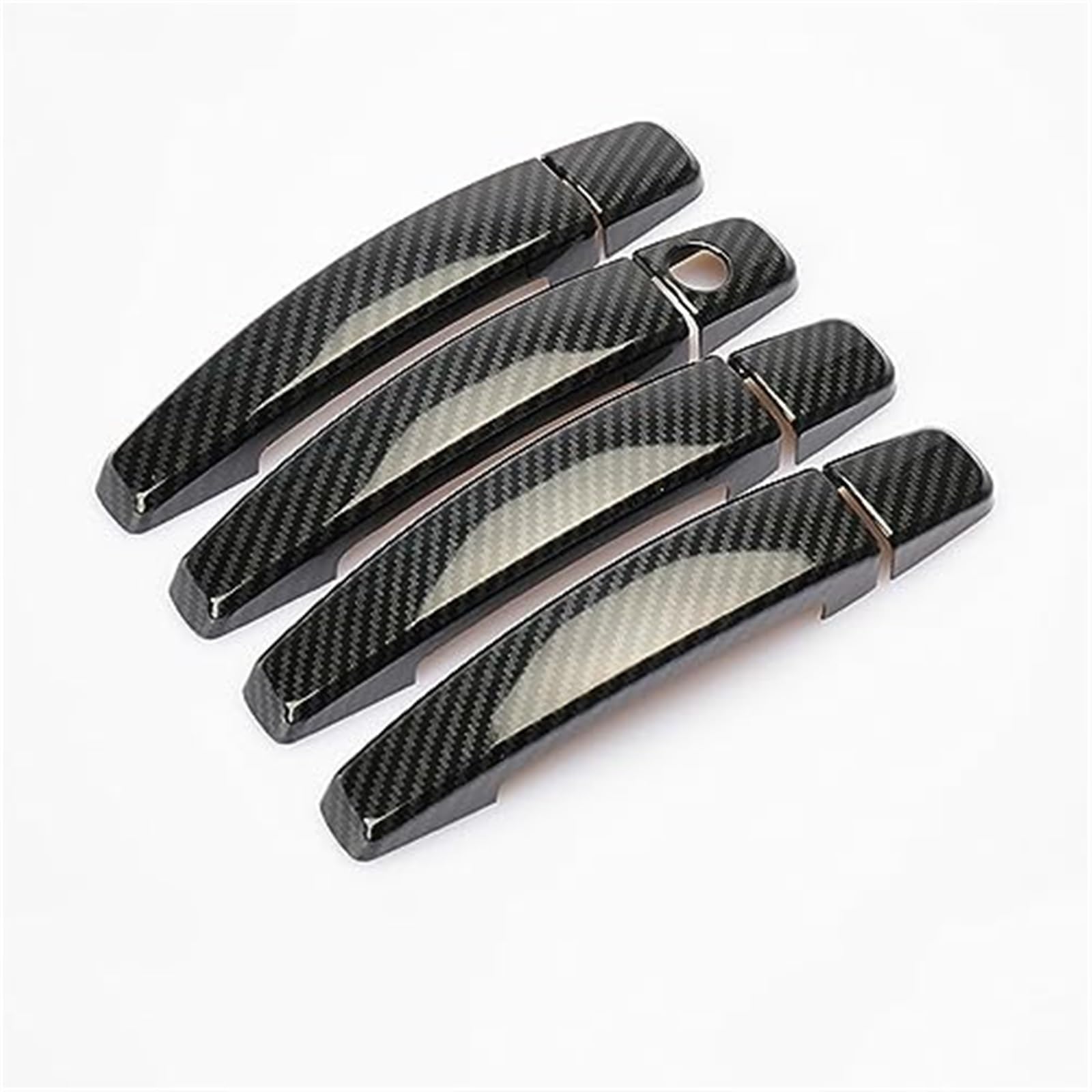 JINFOLI for Opel, Astra H 2004-2009, for Opel, Astra J 2010-2015, for Vauxhall, Chrom-Kohlefaser-Autotürgriffabdeckung, Zieraufkleber, Zubehör(Black Carbon Fiber) von JINFOLI