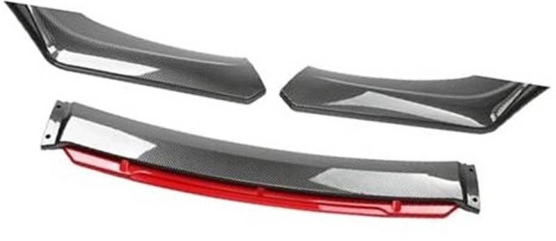 JINFOLI for Subaru, Auto-Frontstoßstangen-Lippenspoiler-Körpersatz, dekorativer Stoßstangen-Canard-Lippensplitter, Limousine, Breite unter 176 cm, Spoiler Frontspoiler(Black Carbon Fiber Red) von JINFOLI