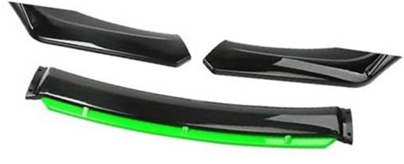 JINFOLI for Toyota, Auto Frontstoßstange Lip Spoiler Body Kit Zierstreifen Stoßstange Canard Lip Splitter Limousine Breite unter 176 cm Spoiler Frontspoiler(Black Black Green) von JINFOLI