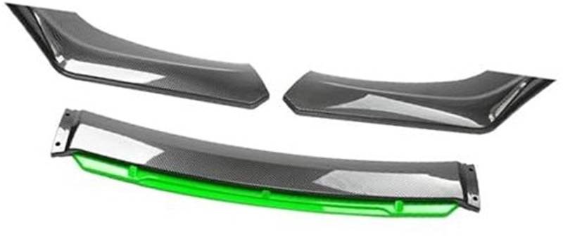 JINFOLI for Toyota, Auto Frontstoßstange Lip Spoiler Body Kit Zierstreifen Stoßstange Canard Lip Splitter Limousine Breite unter 176 cm Spoiler Frontspoiler(Black Carbon Green) von JINFOLI