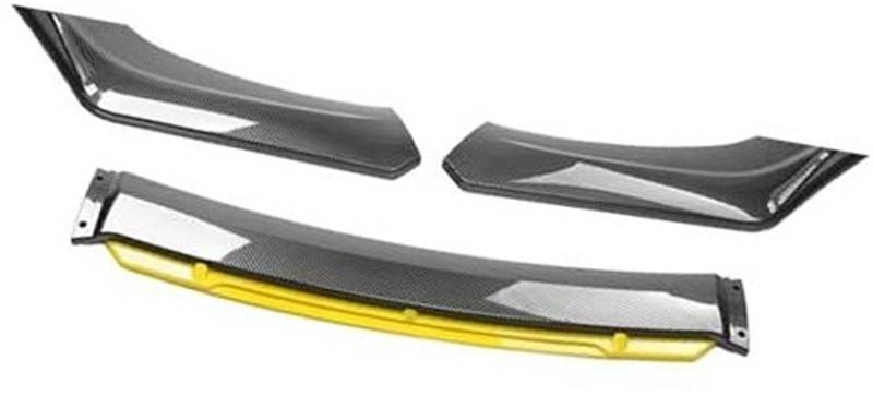 JINFOLI for Toyota, Auto Frontstoßstange Lip Spoiler Body Kit Zierstreifen Stoßstange Canard Lip Splitter Limousine Breite unter 176 cm Spoiler Frontspoiler(Black Carbon Yellow) von JINFOLI