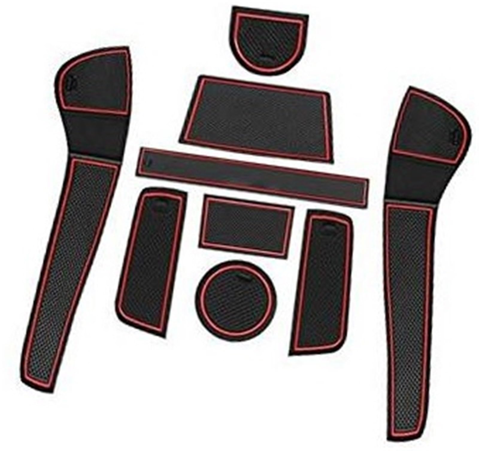 JINFOLI for VW UP, for Seat, MII, for Skoda, Citigo Auto Antirutschmatten, Autotürschlitzmatten Armlehne Getränkehaltermatte Mittelkonsole Gummimatten, 9 Stück/Set rutschfeste Konsolenauflage von JINFOLI