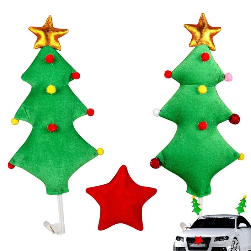 JINGLING Rentier-Autobausatz Geweih | Auto-Außen-Weihnachtsbaum-Geweih-Dekorationen | Autozubehör-Dekorationsset, originelles Geschenk für Autos, SUVs, LKWs von JINGLING