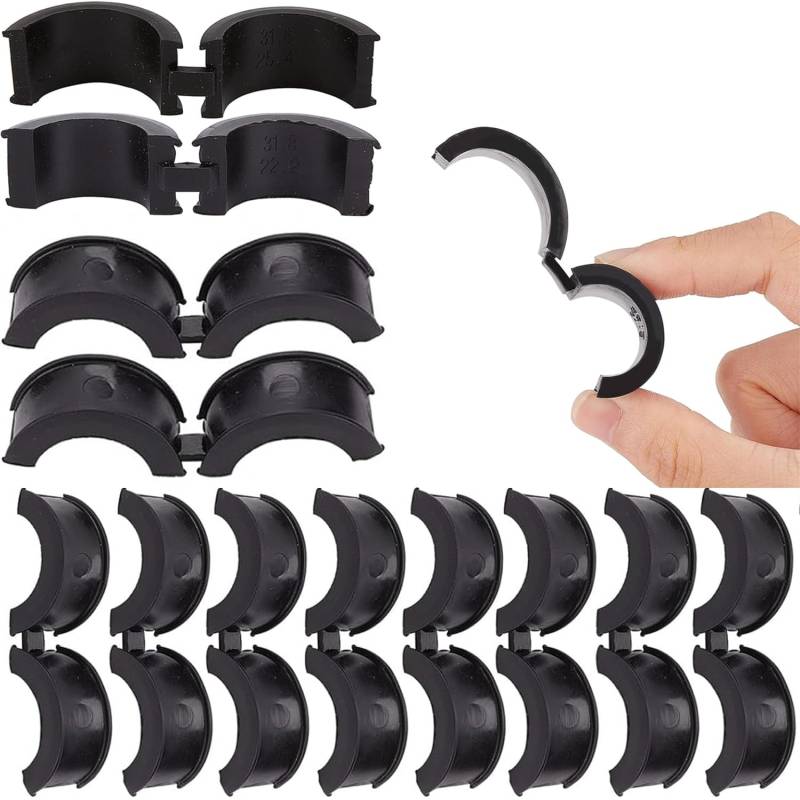 JINJUMEI 12 Pcs Bicycle Handlebar Rubber Gasket, Gummidichtung Für Fahrradlenker 31,8 bis 25,4/22,2, Antivibrations und Anti-Rutsch Durable Rubber Gasket für Mountainbikes, Lenker Dichtung Adapter von JINJUMEI