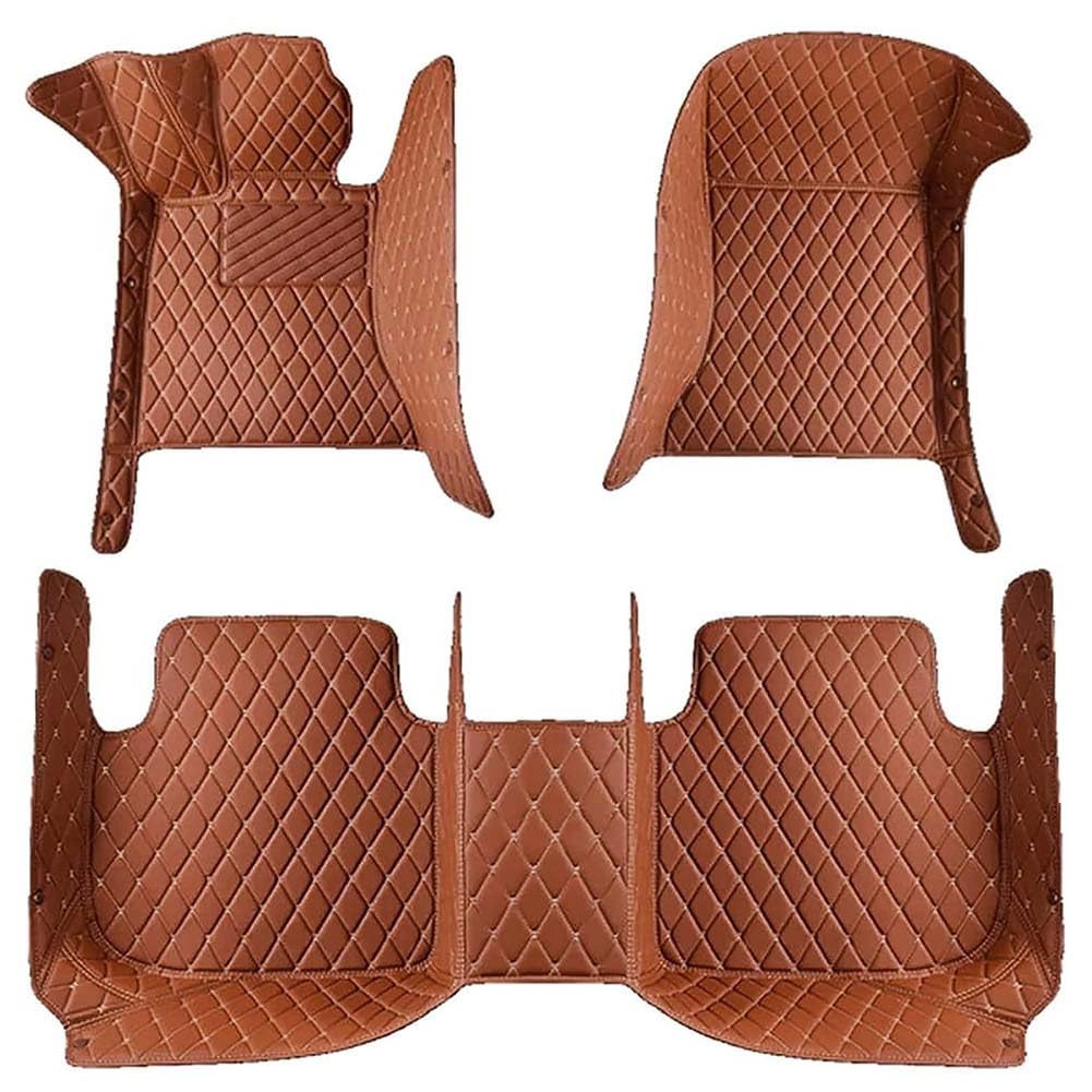 Auto Leder Fußmatten für Discovery (5seats) 2013-2017 (LHD), Nach Maß Allwetter wasserdichte rutschfeste Auto FußMatte Teppich Set Schutz Interior ZubehöR,J/Brown von JINLINGNB