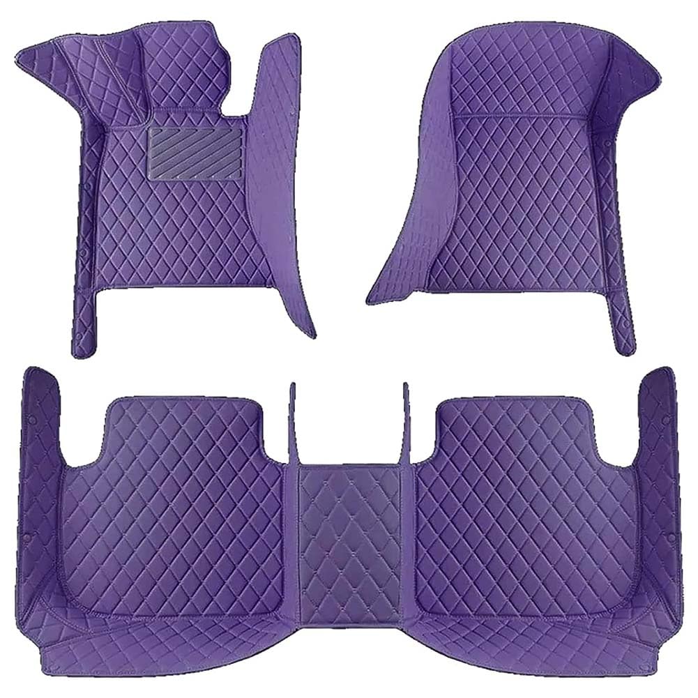 Auto Leder Fußmatten für Discovery (5seats) 2017-2024 (LHD), Nach Maß Allwetter wasserdichte rutschfeste Auto FußMatte Teppich Set Schutz Interior ZubehöR,I/Purple von JINLINGNB