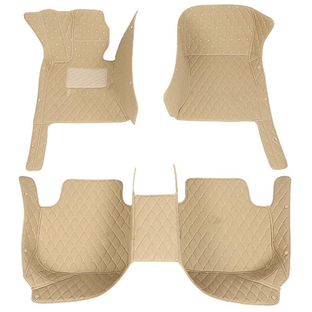 Auto Leder Fußmatten für Freelander 2007-2014 (LHD), Nach Maß Allwetter wasserdichte rutschfeste Auto FußMatte Teppich Set Schutz Interior ZubehöR,B/Beige von JINLINGNB