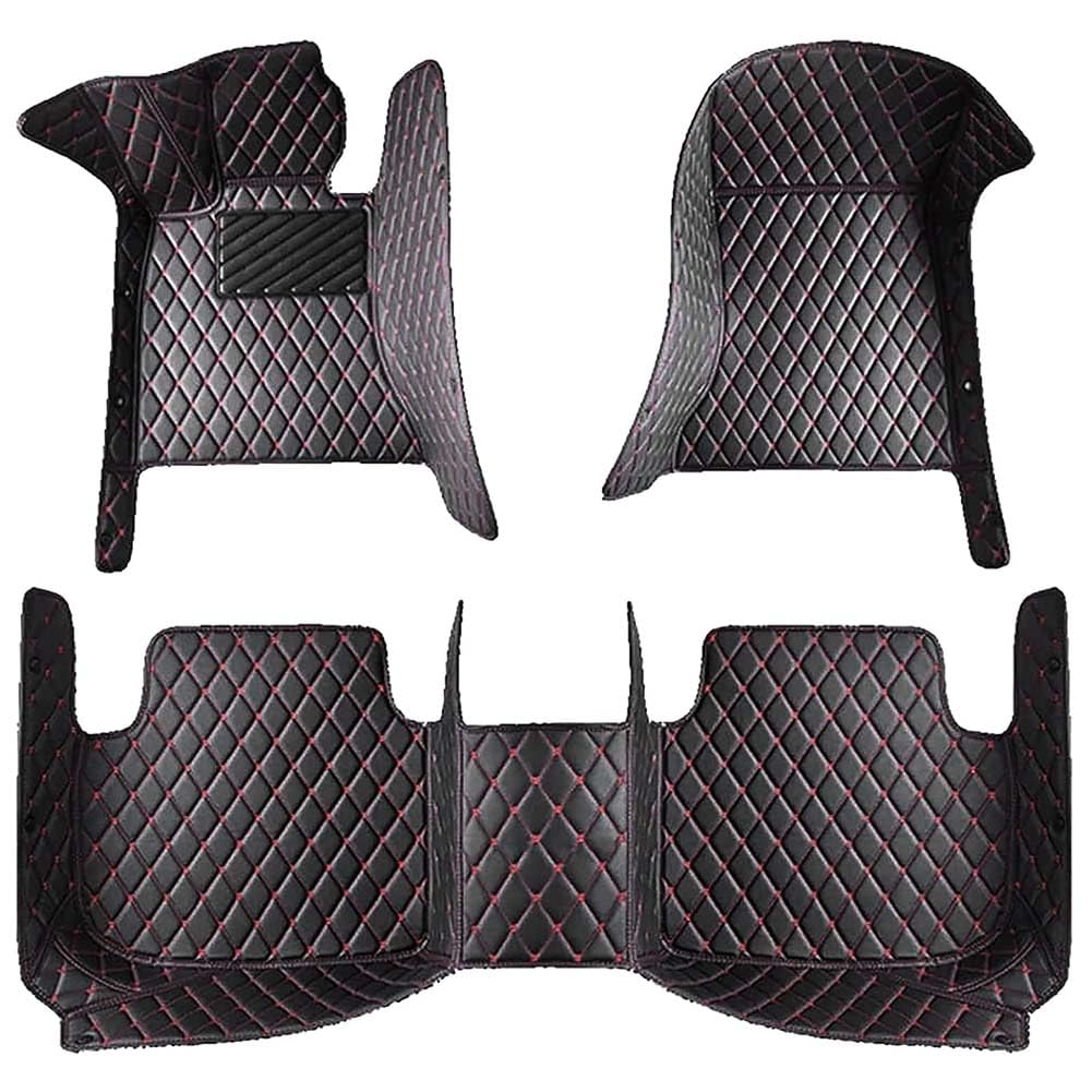 Auto Leder Fußmatten für Lexus GS250 2012-2018 (LHD), Nach Maß Allwetter wasserdichte rutschfeste Auto FußMatte Teppich Set Schutz Interior ZubehöR,D/Black-red von JINLINGNB