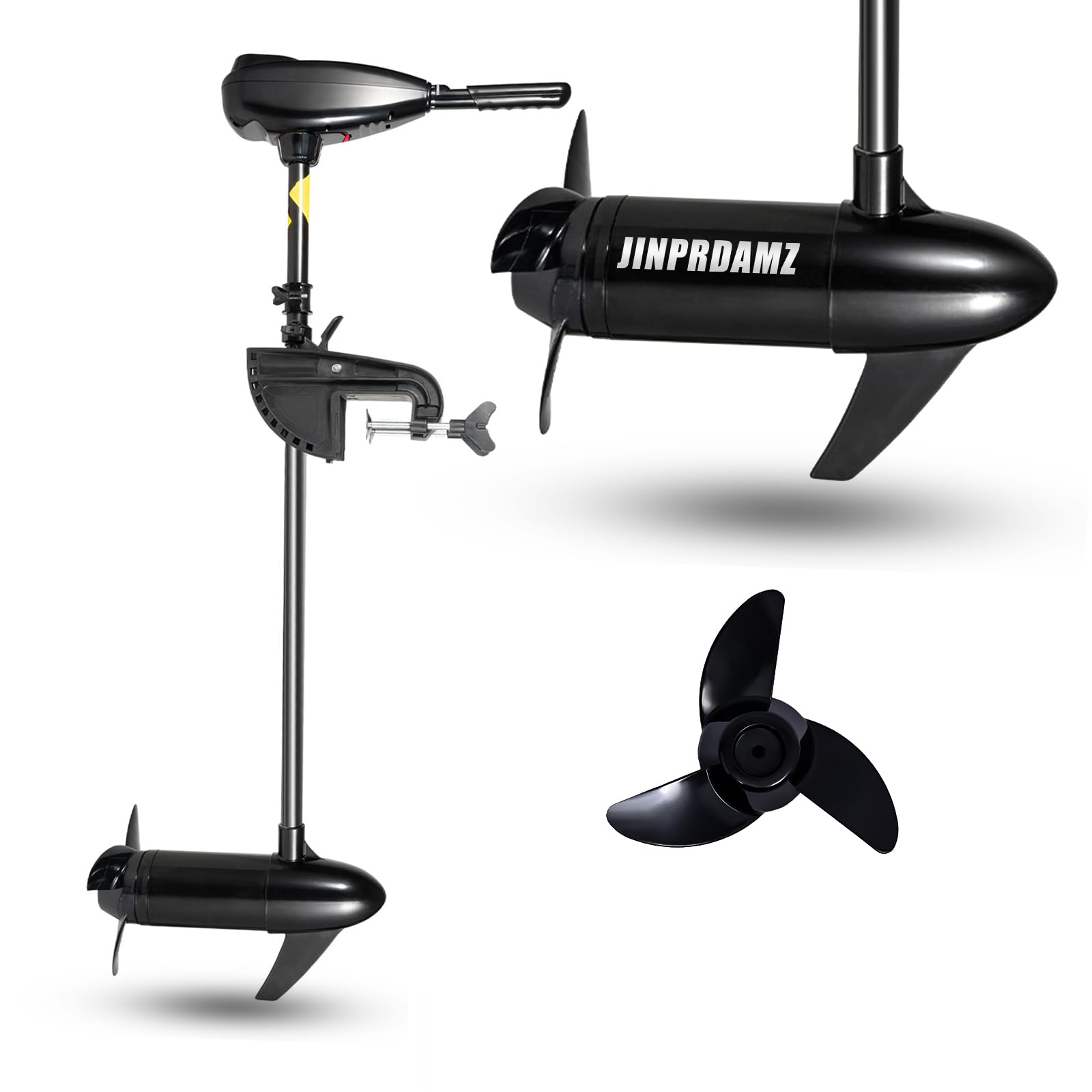 12V 800W Elektrobootsmotor, Elektro-Außenborder Elektromotor Bootsmotor Aussenborder Trolling Motor für Boote, Fischerboote, Beiboote und Schlauchboote, 80 Pfund Schubkraft von JINPRDAMZ