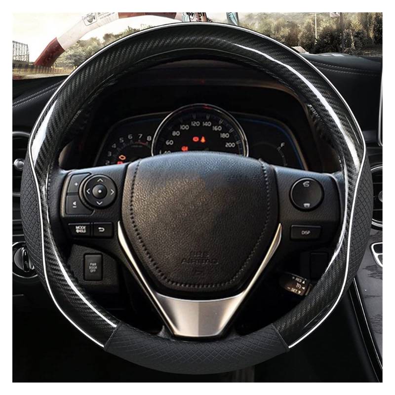 Lenkradbezug Für Toyota RAV4 2013-2019 Für Corolla 2013-2017 Für Scion 2016 Für Auris 2013-2016 Kohlefaser-Leder-Auto-Lenkradabdeckung Lenkradabdeckung ( Farbe : 2 ) von JINRANSHANGMAO