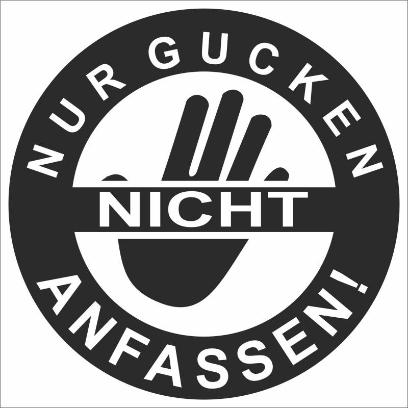 Jintora Aufkleber für Auto - Autoaufkleber - JDM - Die Cut - Nur gucken Nicht anfassen! - 99x99 mm - JDM - Die Cut - Bus - Fenster - Heckscheibe - Laptop - LKW - Tuning - schwarz von Jintora