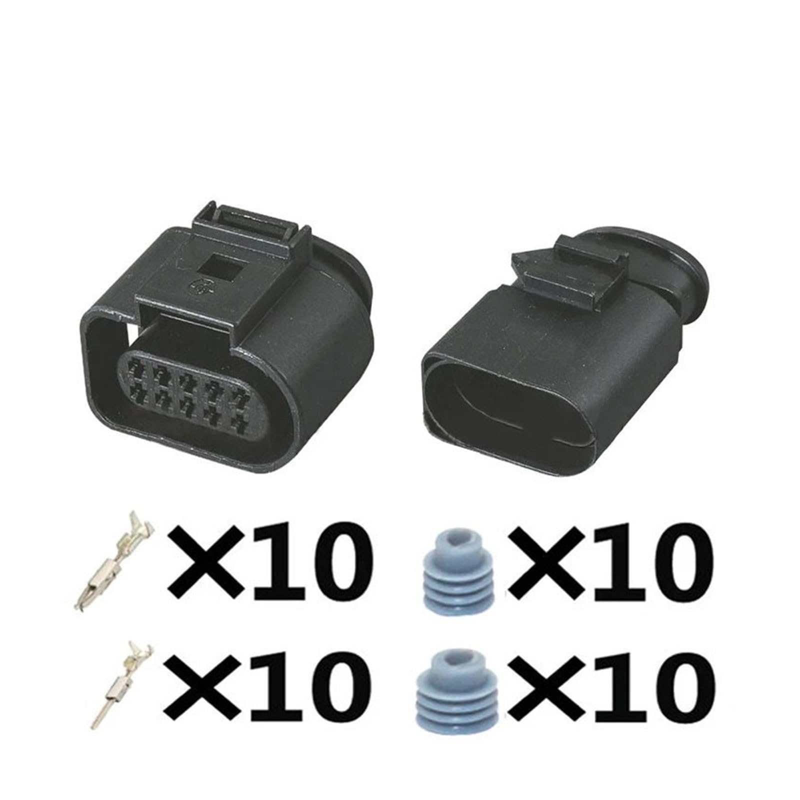 1/5/10/20 Sets 10 Pin 1,5mm Auto Wasserdichten Stecker Elektrische Stecker 1J0973815 1J0 973 815 1J0973715 1J0 973 715(10p Female Male,1 Set) von JINYINGHUA