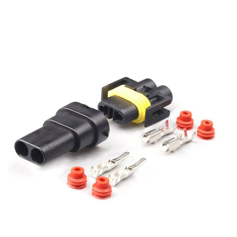 1 Set 2 Pin Way Automotive Sealed Connector Licht Buchse H11 H8 H9 Stecker 12124819 DJ7028Y-2.8-11(2p female male,1 set) von JINYINGHUA