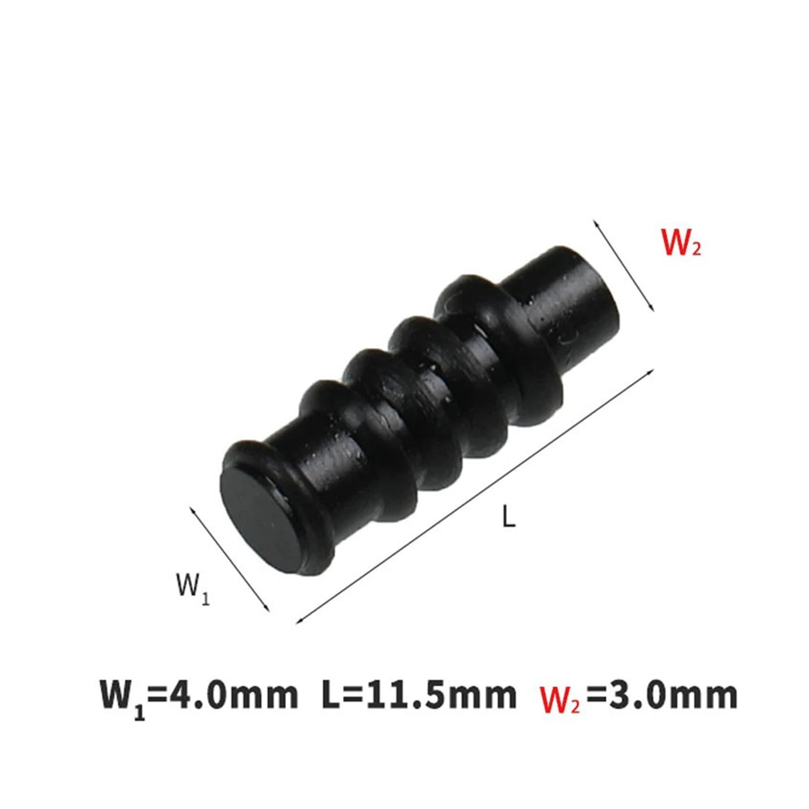 100/200/500/1000/2000/Stk. Schwarzes Silikon-Feststopfen Φ: 4,1 L: 11,5 Blindstopfen von Auto-Stecker-Buchsen(1000 Pcs) von JINYINGHUA