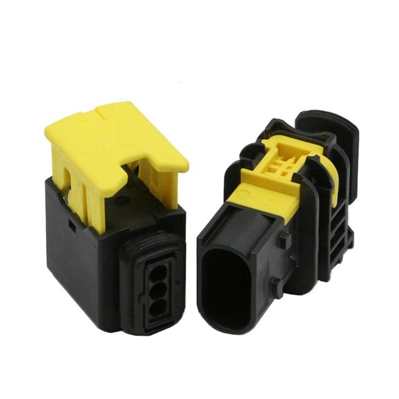 2/5/10/20 Sets 3 Pin Wasserdichter Stecker Automotive Elektrische Weiblich Männlich Schwarz Stecker 1-1418448-1 1-1670730-1(3p Male Female,2 Sets) von JINYINGHUA