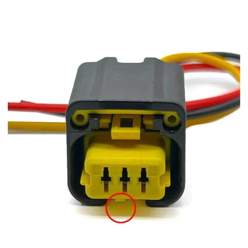 TE 3 Pin FCI Auto Kurbelwellensensor Stecker Kabelbaum Wasserdichter elektronischer Stecker 1801179-1 1801179(Yellow,5 Pcs) von JINYINGHUA