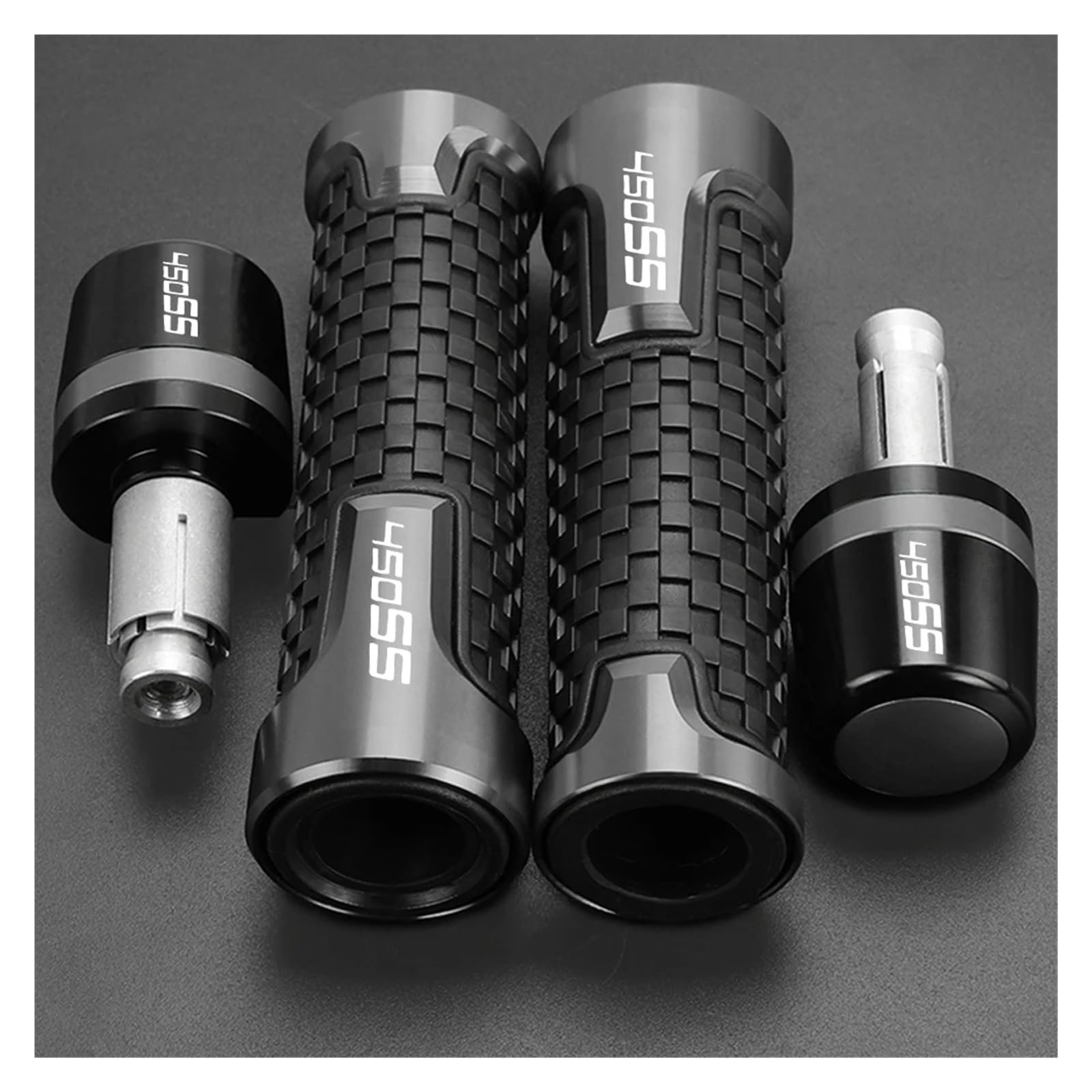 Motorrad Anti-Rutsch-Lenkergriffe FÜR CFMOTO CF MOTO 450SR 450 SR/SS 450SS 2022 2023 2024 450NK 7/8" 22MM Lenker Motorrad Handgriff Lenkerendkappe 450SR(A gray gray set) von JINYRYP