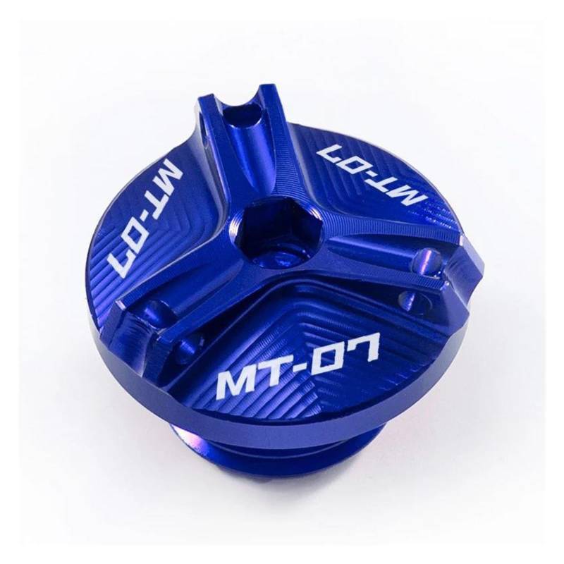 Motorrad Motoröldeckel Für MT07 2021 2022 MT 07 FZ07 2014-2020 Motorrad-Motoröl-Einfülldeckel-Zubehör(Blue) von JINYRYP