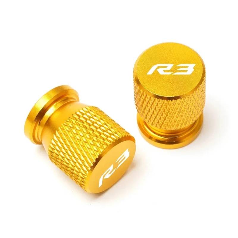 Motorradreifenventil Für YZFR3 YZF R3 YZF-R3 2016 2017 2018-2023 Motorrad Zubehör Rad Reifen Ventil Stem Caps CNC Luftdichte Abdeckungen(Yellow) von JINYRYP