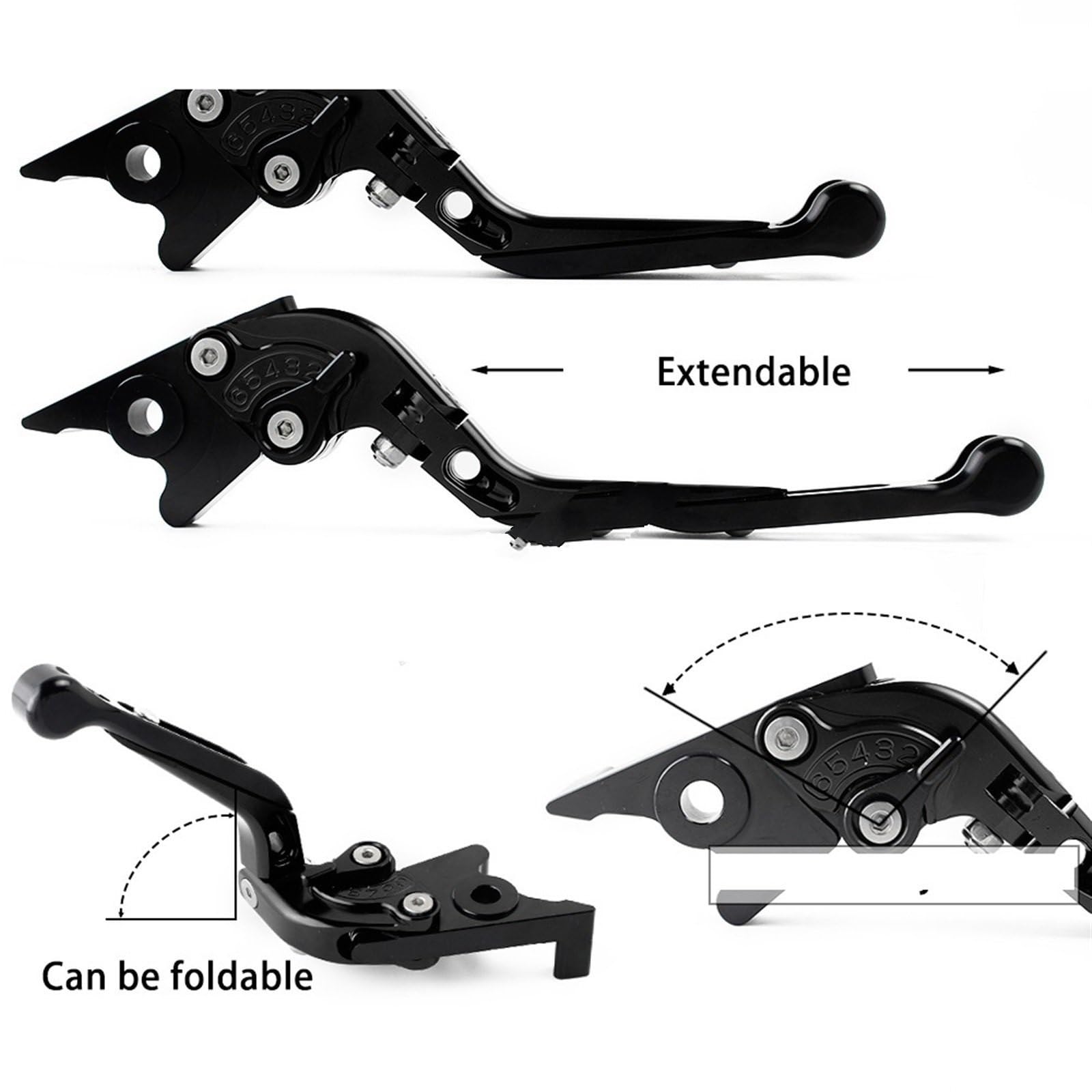 JIOEWS Moto Einstellbarer Bremsgriff Für Ya&ma&ha Für T-MAX 530 SX DX 2012-2020 CNC Ausziehbarer Griff Motorradbremskupplungshebel Moto Kupplung Bremshebel(8) von JIOEWS