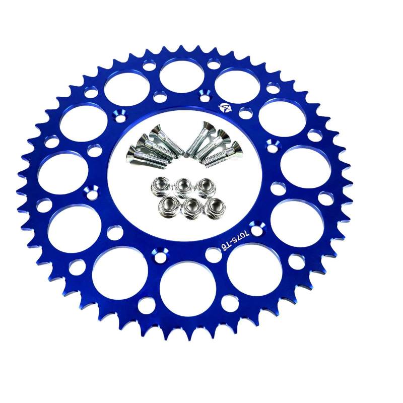 JISADER Hinteres Kettenrad Reparaturzubehör, 13 cm, für Yz 250F Wr 450F Wr 250 Yz 426F Wr 250F, Blau 52t von JISADER