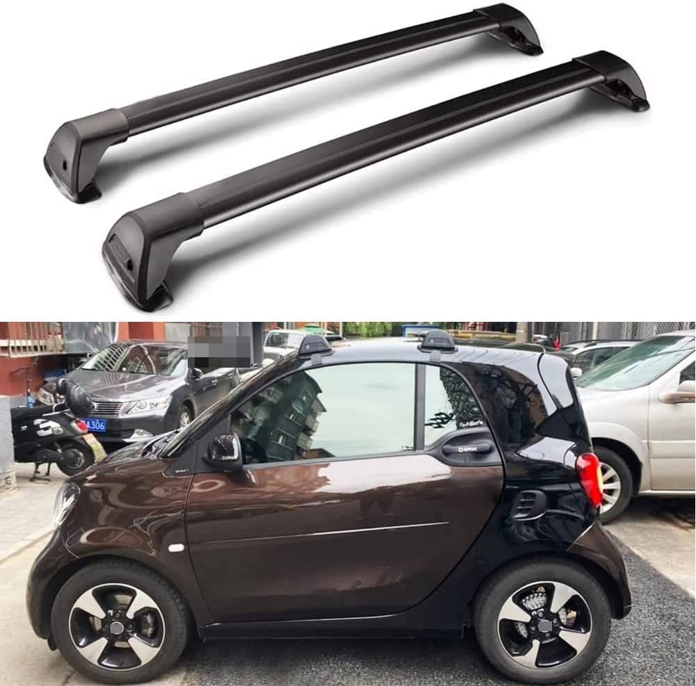 2 Stück Aluminium Dachträger Relingträger Dachgepäckträger für Be-nz Smart Fortwo 453 2-Door 2015-2020, Fahrradträger Dachboxen Dachgepäckablage von JITONA