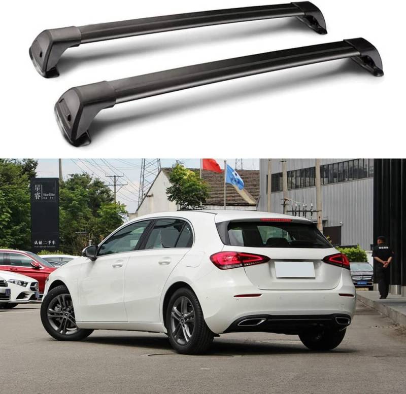 2 Stück Aluminium Dachträger Relingträger Dachgepäckträger für Mercedes Benz A Class W177 2018-2022, Fahrradträger Dachboxen Dachgepäckablage von JITONA