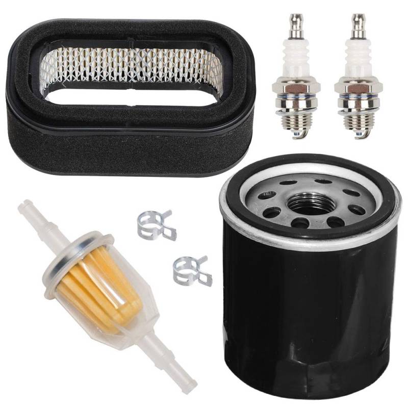 JJDD 11013-2139 Luftfilter Kombi mit Vorfilter 49065-7010 Ölfilter Kraftstofffilter Zündkerze Tune Up Kit für Kawasaki FD620D FD661D Rasenmäher Ersatz 11029-2016 49065-2078 von Carkio