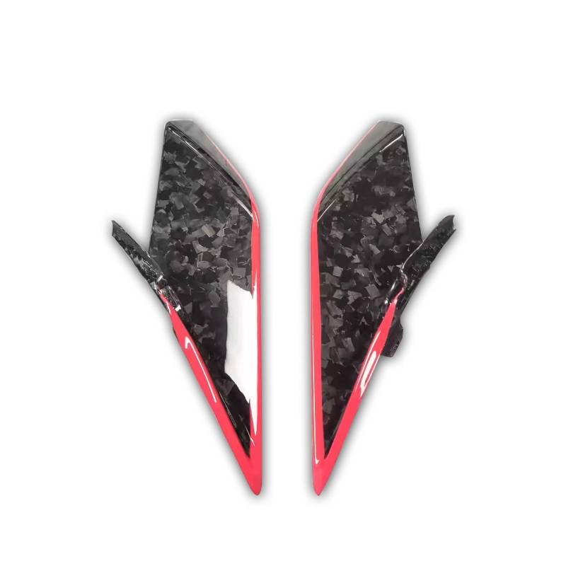 JJGYFSDA Echte Kohlefaser-Winglets, aerodynamische Seitenflügel, Verkleidung, kompatibel mit CFMOTO 450SR 2023 2022 CF450SR Rot/Blau (Standard-Red-Forged) von JJGYFSDA