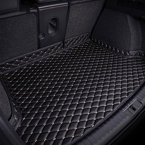 JJPSFDSP Kofferraummatte für Range Rover Evoque 2012-2015 SUV 4 Türen, maßgeschneiderte Kofferraumwanne aus Leder, wasserdichte Laderaumwanne, Schutzpolster, Zubehör,D/Schwarz~Beige von JJPSFDSP