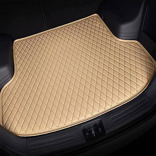 JJPSFDSP Kofferraummatten für BMW 1er 4-Türer F20 2012-2024, wasserdichte Leder-Kofferraummatte Gepäckablage Kratzfeste Teppiche Schutz Innenzubehör,B/Beige von JJPSFDSP