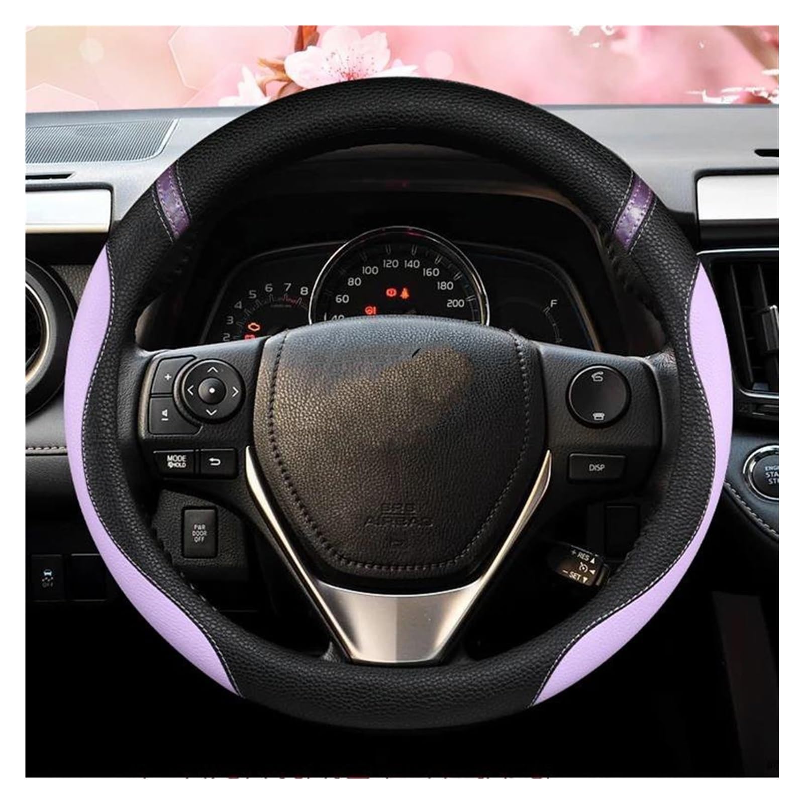Auto Lenkradbezug Kompatibel Mit Toyota Für RAV4 2013 2014 2015 2016 2017 2018 2019 Für Scion IM 2016 37/38 cm 14,5/15 Zoll Lenkrad Anti-Rutsch-Zubehör Autodekoration(Purple) von JJRFVBGT