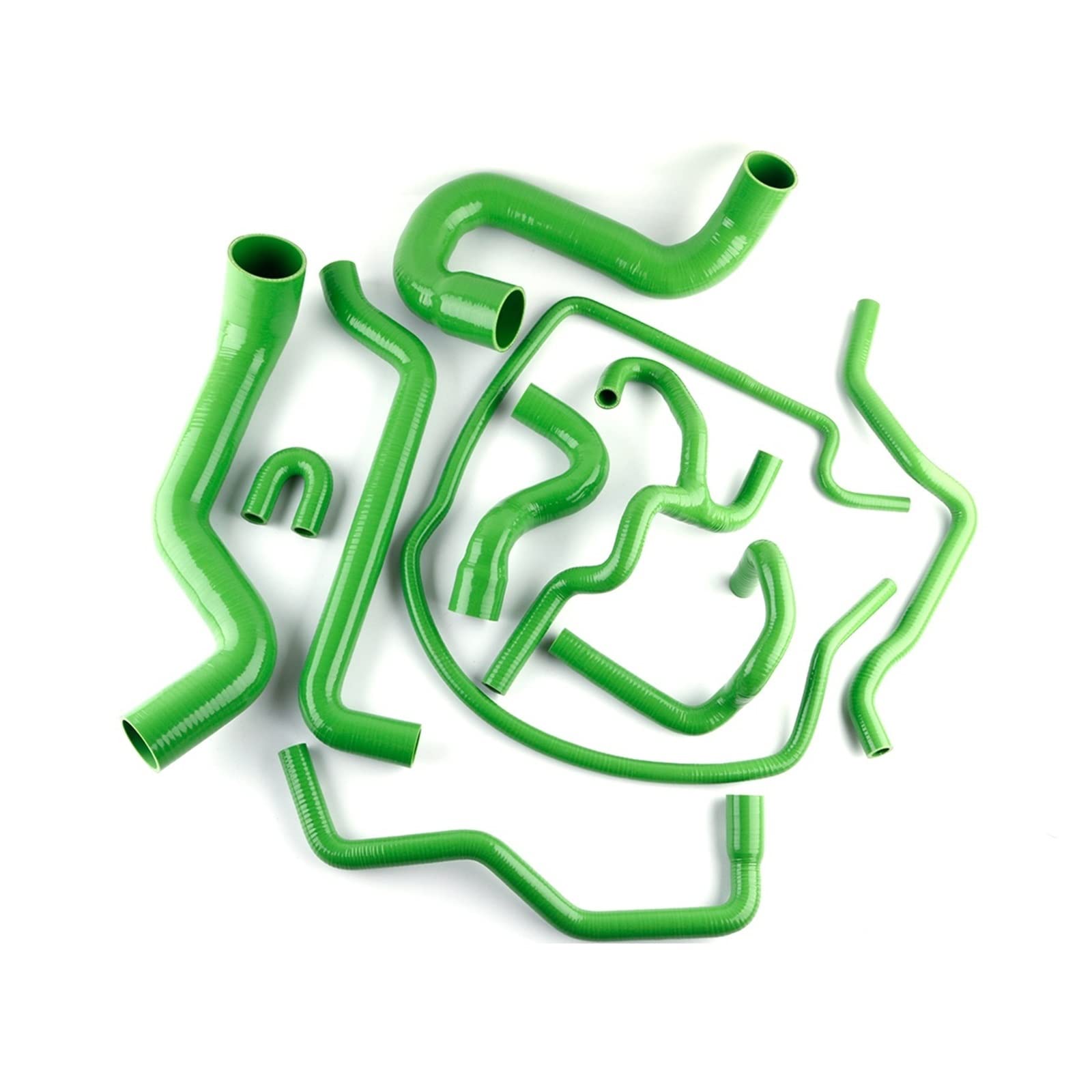 JJRFVBGT 10 Stück Kompatibel Mit SAAB Für 9-5 95 2.0T 2.3T B205 B235 2002 2003 2004 2005 2006 2007 2008 2009 Silikonschlauch Heizkörperschlauch Kit Kühlerschlauch(Green) von JJRFVBGT