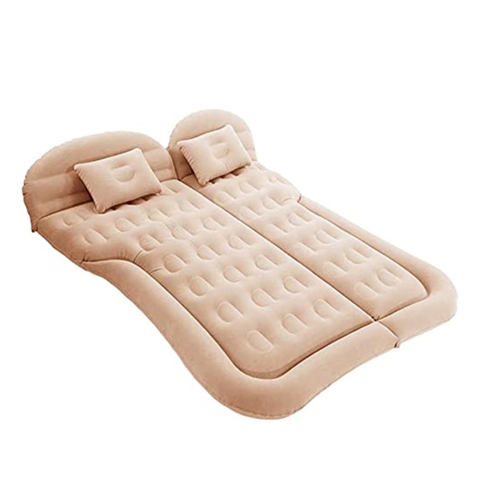 JJRFVBGT Auto Luftmatratze 175 * 130 * 15CM SUV Luftmatratze Camping Bett Kissen Kissen Aufblasbare Auto Luftbett Luftpumpe Tragbare Isomatte Home Auto Reise Camping Matratze(Beige) von JJRFVBGT