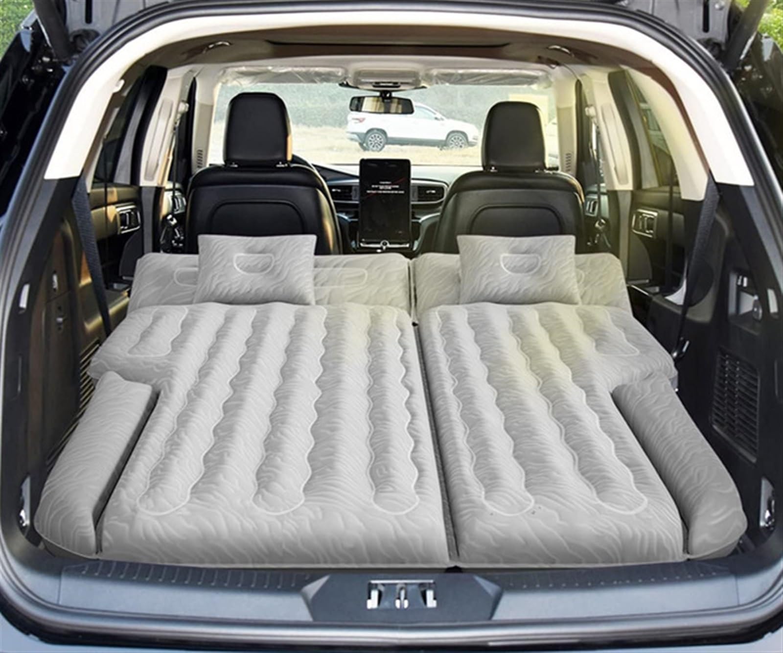 JJRFVBGT Auto Luftmatratze 185 cm X 140 cm Aufblasbare SUV-Luftmatratze Campingautobett Doppel-SUV MPV Outdoor-Reise Tragbare Isomatte Luftbett Autozubehör von JJRFVBGT