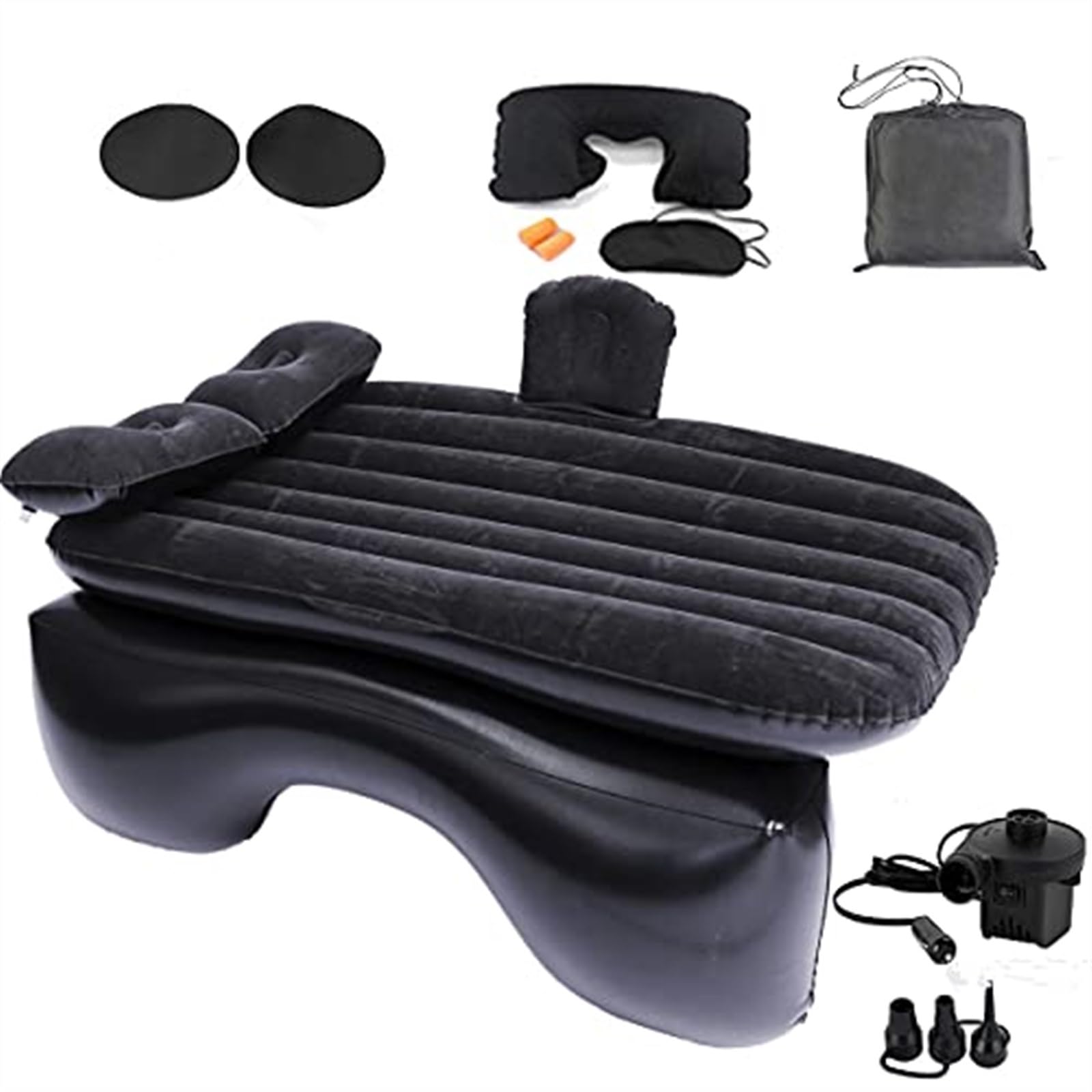 JJRFVBGT Auto Luftmatratze 55"×35" Universal SUV Tragbare Auto-Reisematratze Auto-Schlafmatratze Bett Aufblasbare Auto-Camping-Luftmatratze Bett Mit Luftpumpe(Black) von JJRFVBGT