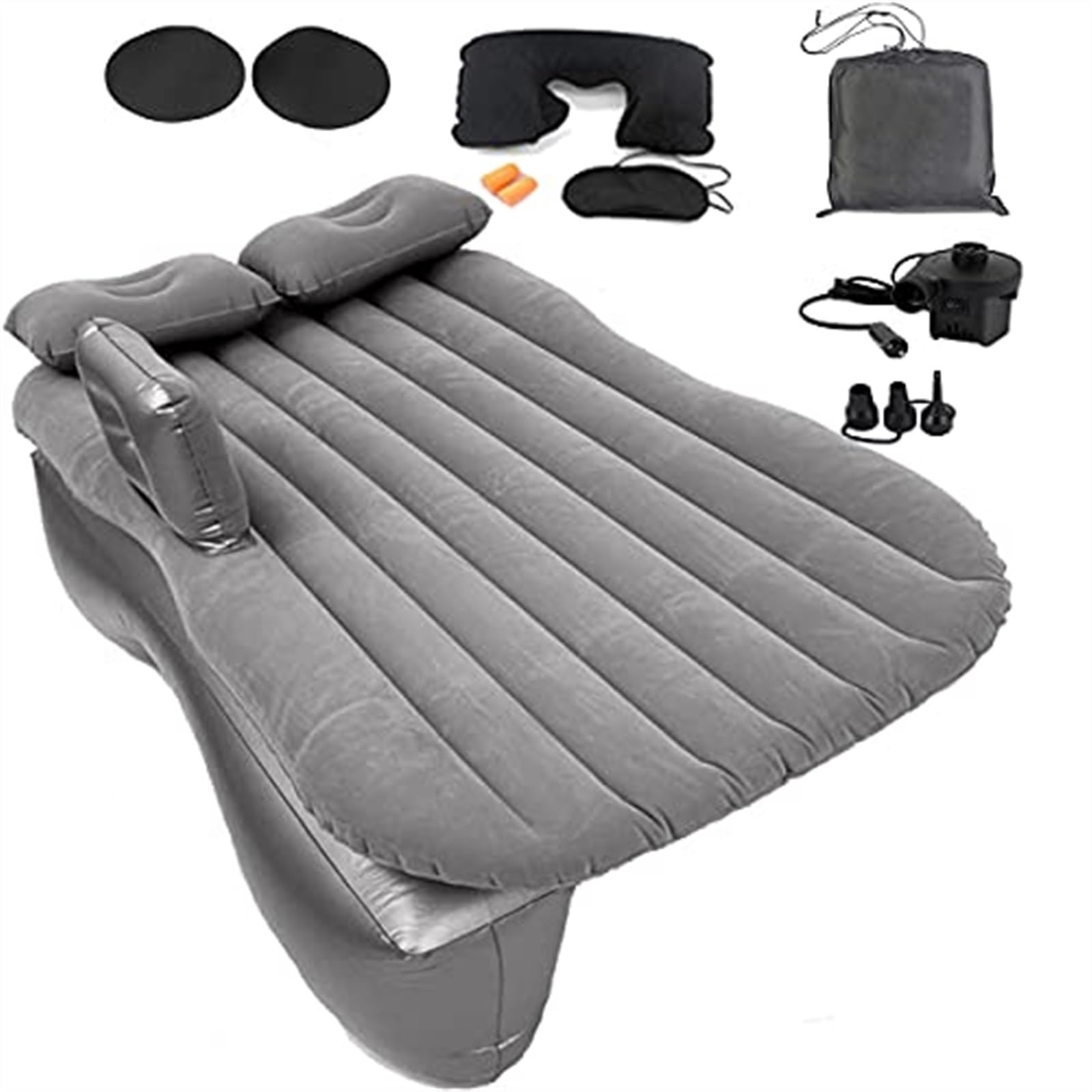 JJRFVBGT Auto Luftmatratze 55"×35" Universal SUV Tragbare Auto-Reisematratze Auto-Schlafmatratze Bett Aufblasbare Auto-Camping-Luftmatratze Bett Mit Luftpumpe(Gray) von JJRFVBGT